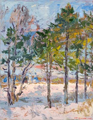 Jour d'hiver ensoleillé dans les environs de Moscou.