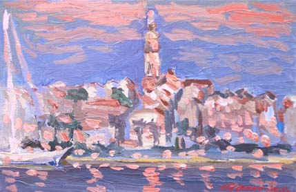 Le soir. La vieille ville. Korčula.