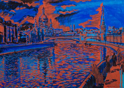 Moscou. Le quai du Kremlin.